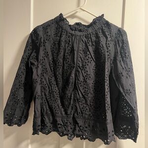 Black Eyelet Women's Top